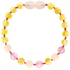 Barnsteen kind armbandje - lemon - rozenkwarts - jade (16 cm)