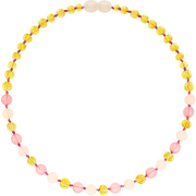 Barnsteen ketting volwassenen -  lemon - rozenkwarts - jade (45 cm)