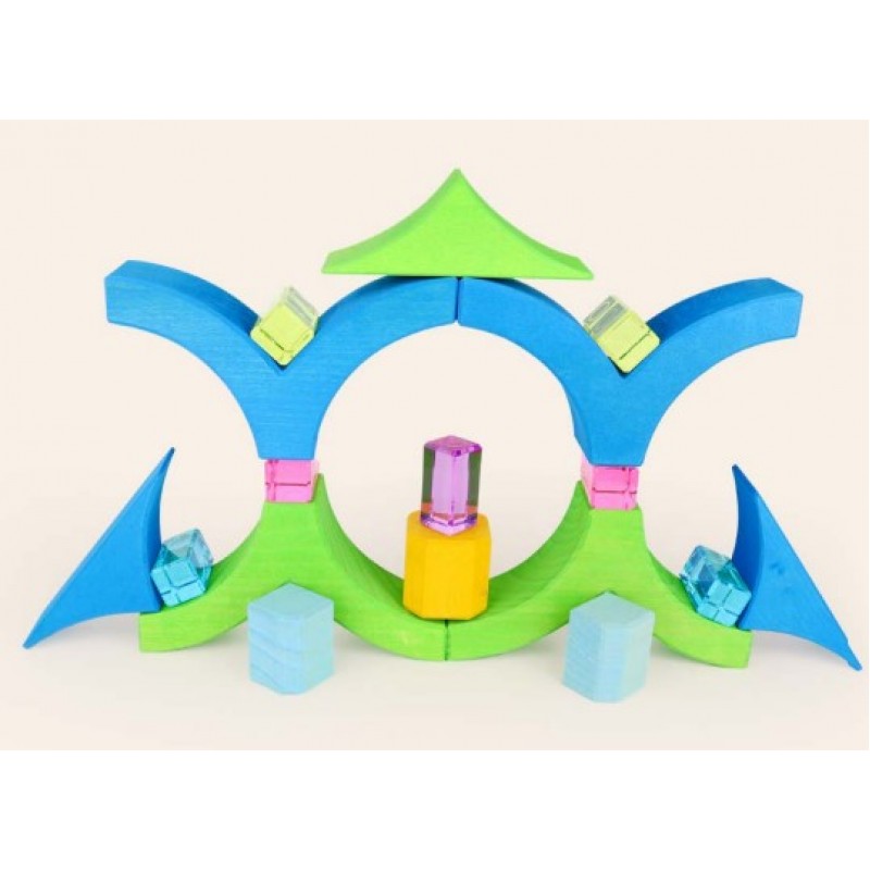 Bauspiel 12 XL Pastel Lucent Cubes Doorzichtige blokken