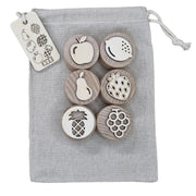 Kiddi - Houten stempelset Fruit met 6 fruitstempels