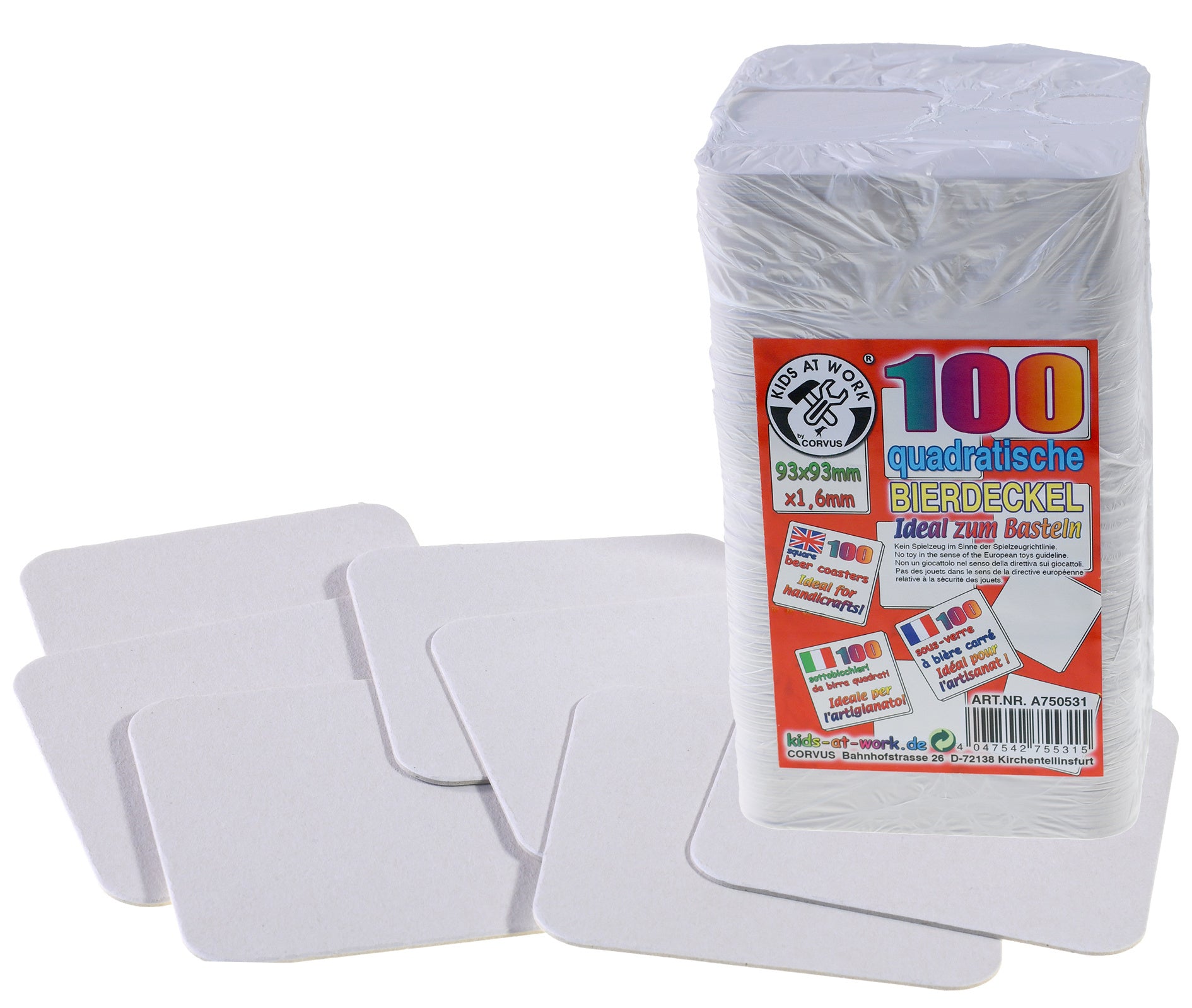 Kids At Work - Bierviltjes vierkant 100 stuks