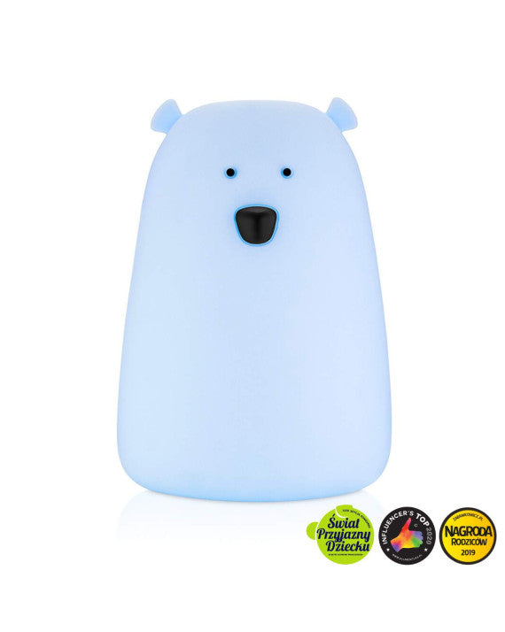 Rabbit & Friends - Grote Beer Siliconen Lamp - Blauw