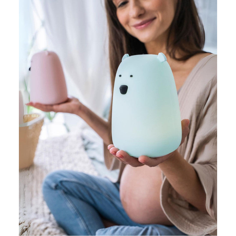 Rabbit & Friends - Grote Beer Siliconen Lamp - Blauw