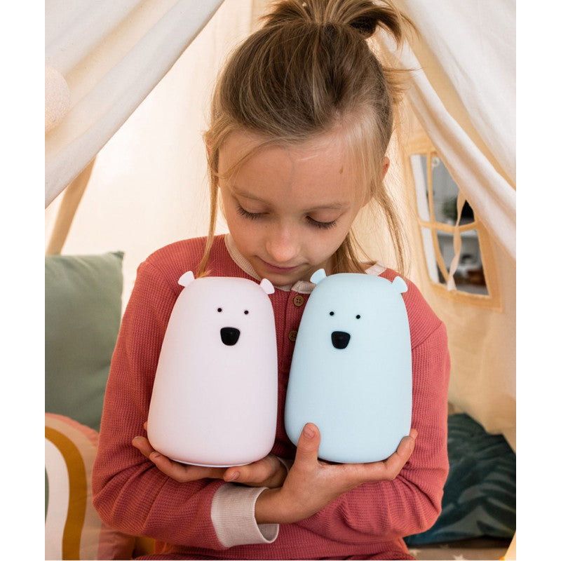 Rabbit & Friends - Grote Beer Siliconen Lamp - Blauw