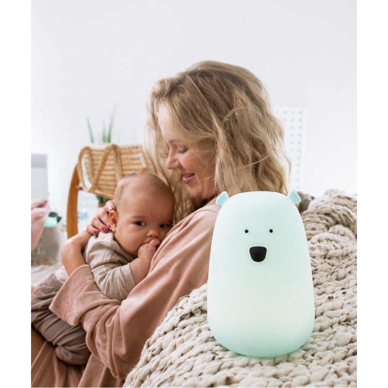 Rabbit & Friends - Grote Beer Siliconen Lamp - Blauw