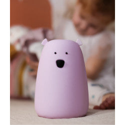 Rabbit & Friends - Berenlamp lavendel met tikbediening en oplaadbare batterij