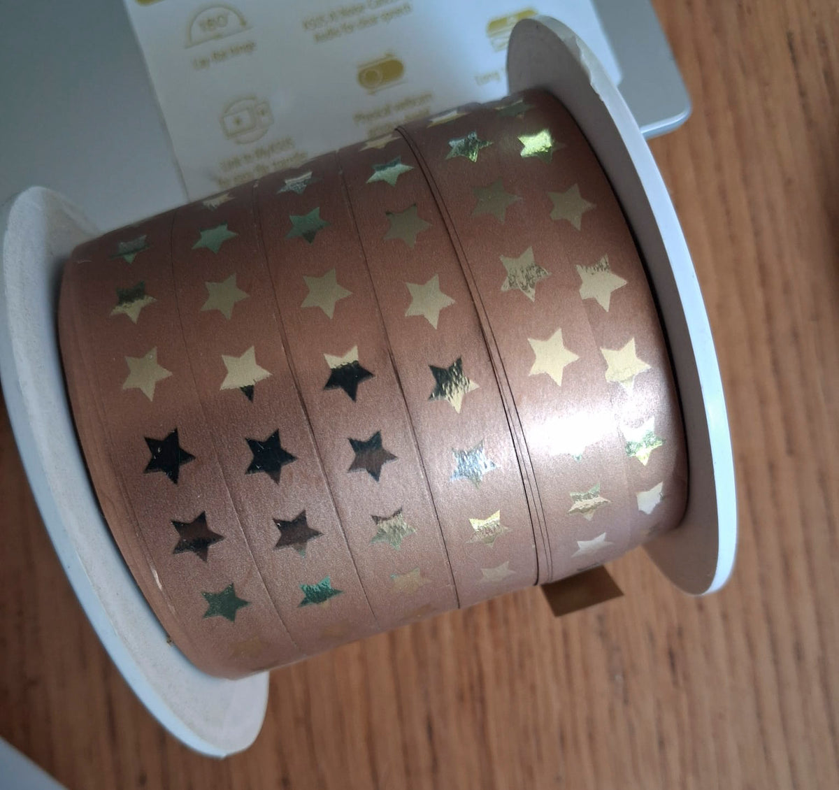 Lint - 10 mm x 100 m - brons met zilveren ster