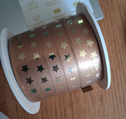 Lint - 10 mm x 100 m - brons met zilveren ster