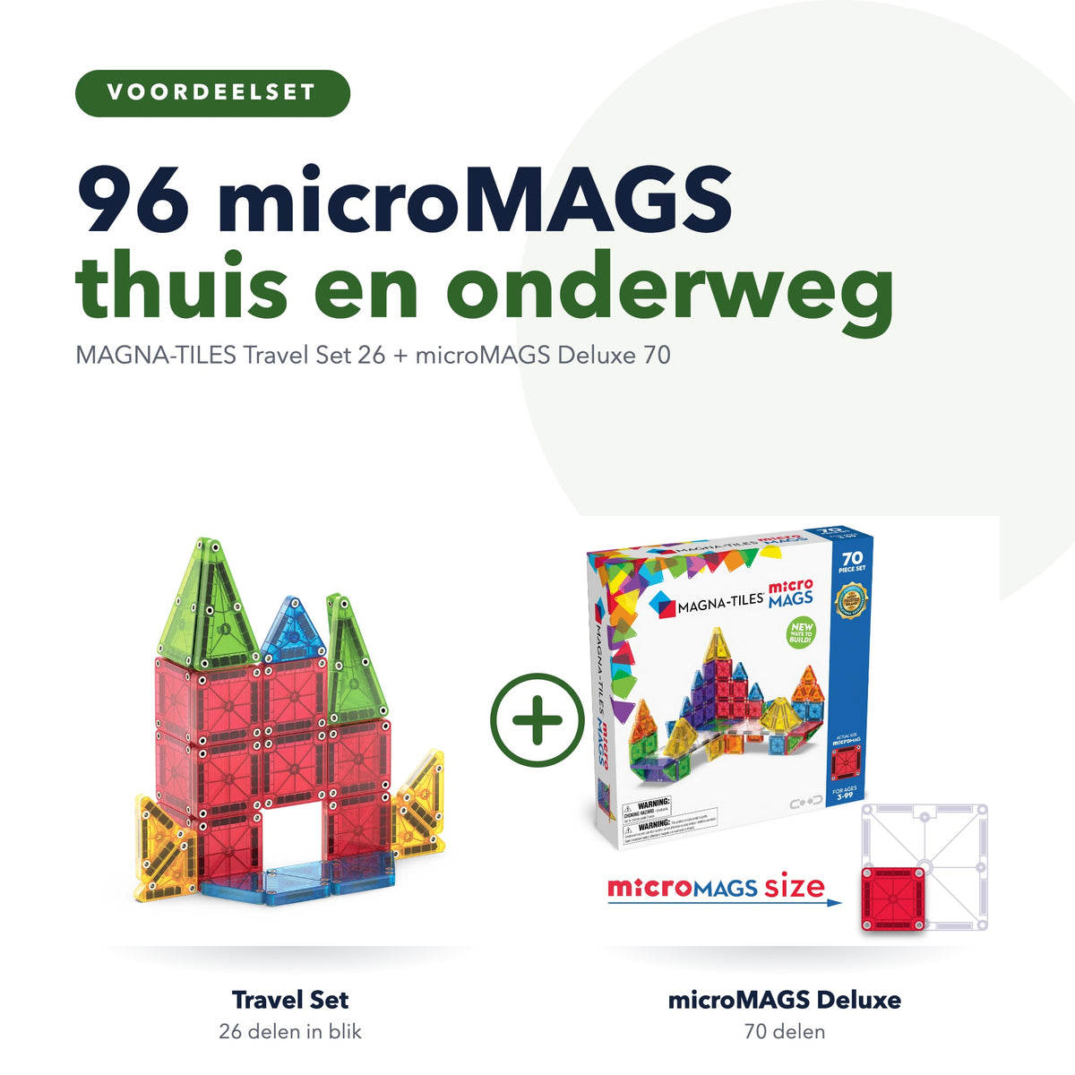 MAGNA-TILES voordeelset microMAGS Travel Set 26 en Deluxe 70