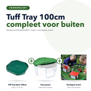 Tuff Tray voordeelset: groene tray 100cm, hoes groen en kunstgras insert