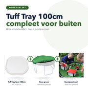 Tuff Tray voordeelset: witte tray 100cm, hoes groen en kunstgras insert