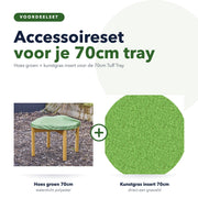 Tuff Tray 70cm accessoireset: hoes groen en kunstgras insert