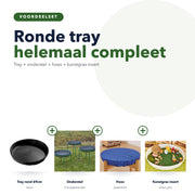 Tuff Tray Rond 69cm compleet: tray, onderstel, hoes en kunstgras insert
