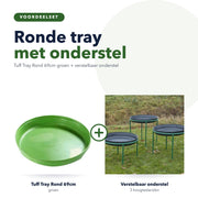 Tuff Tray Rond 69cm groen met verstelbaar onderstel