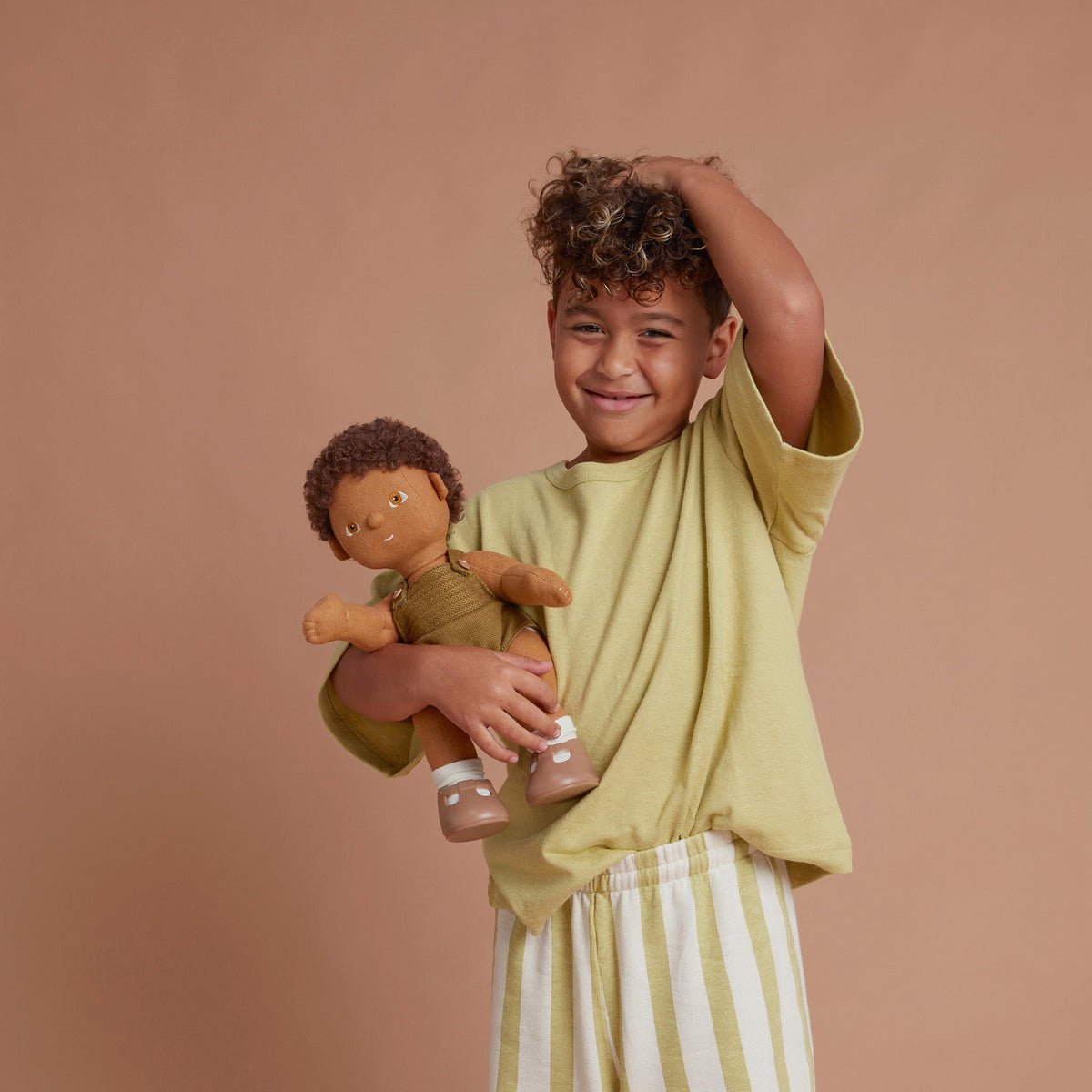 Dinkum Dolls - Button pop khaki