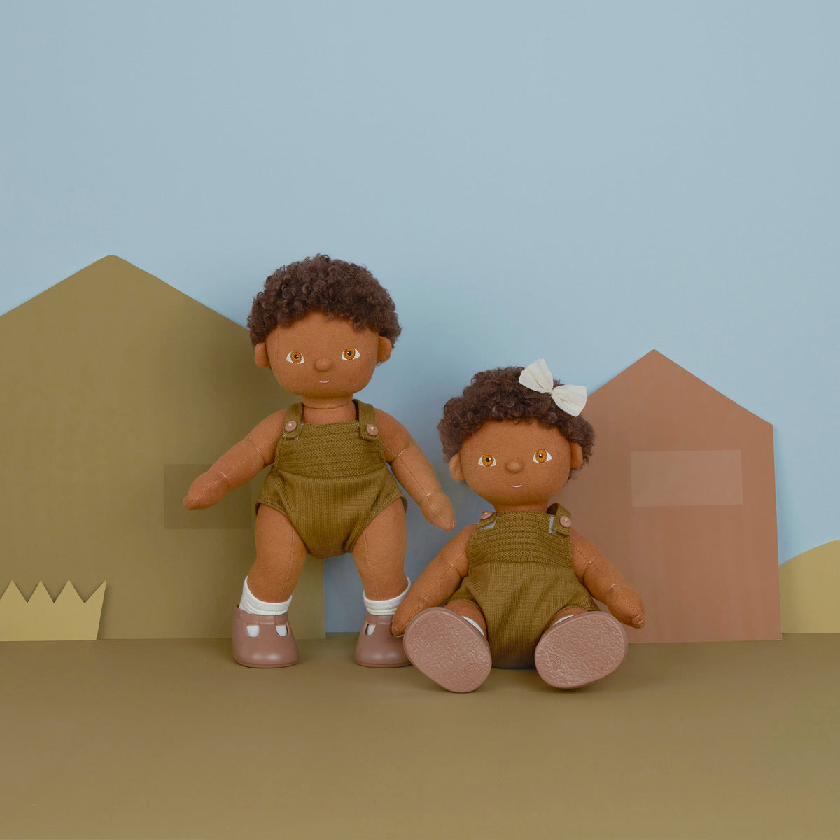 Dinkum Dolls - Button pop khaki