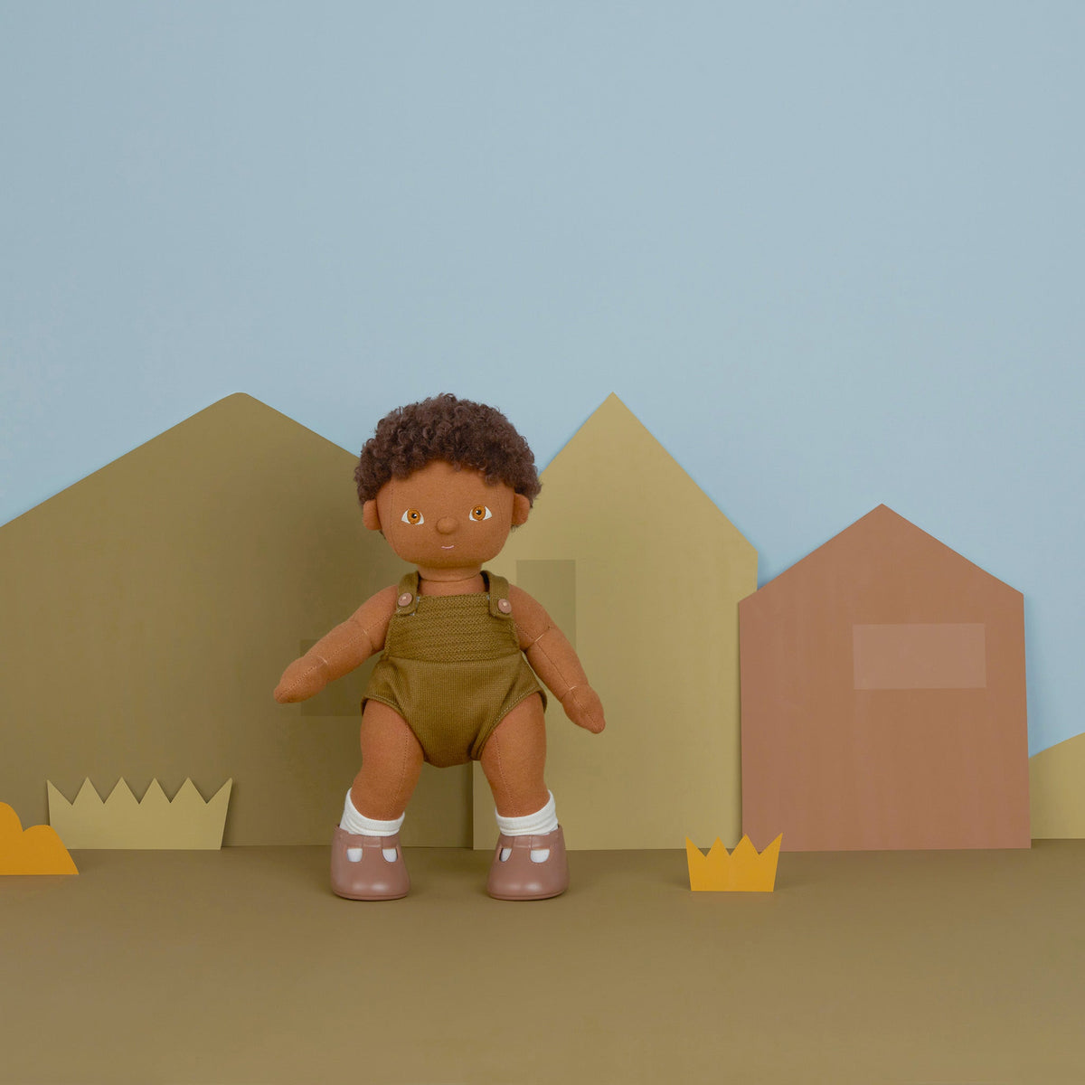 Dinkum Dolls - Button pop khaki