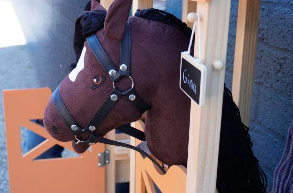 ByToizz - Deluxe stokpaard met open mond - bruin