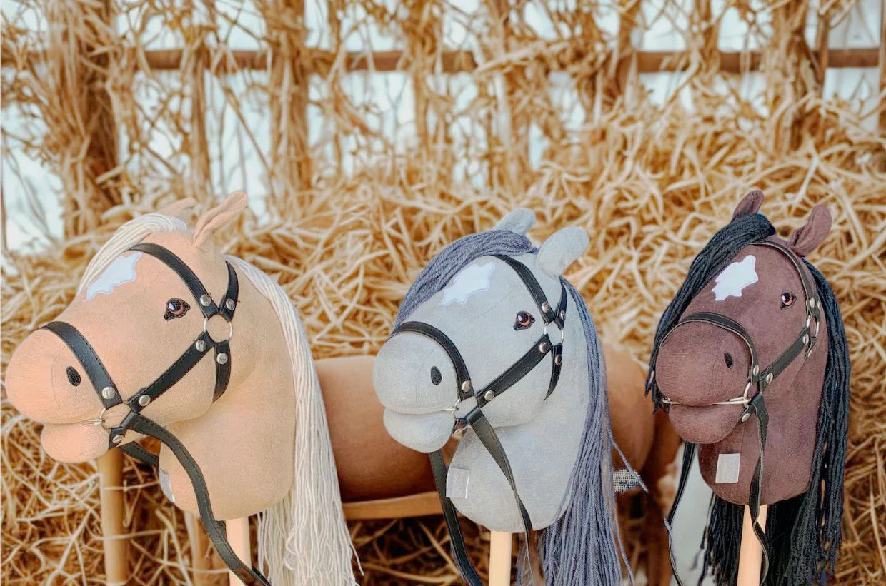 ByToizz - Deluxe stokpaard met open mond - bruin