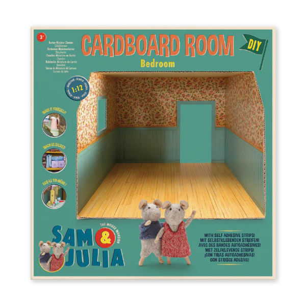 Het Muizenhuis - Kartonnen miniatuur slaapkamer