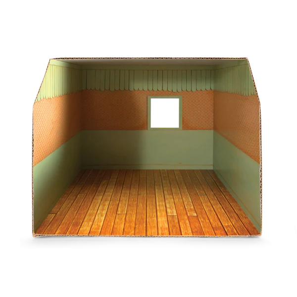 Het Muizenhuis - Kartonnen miniatuur babykamer