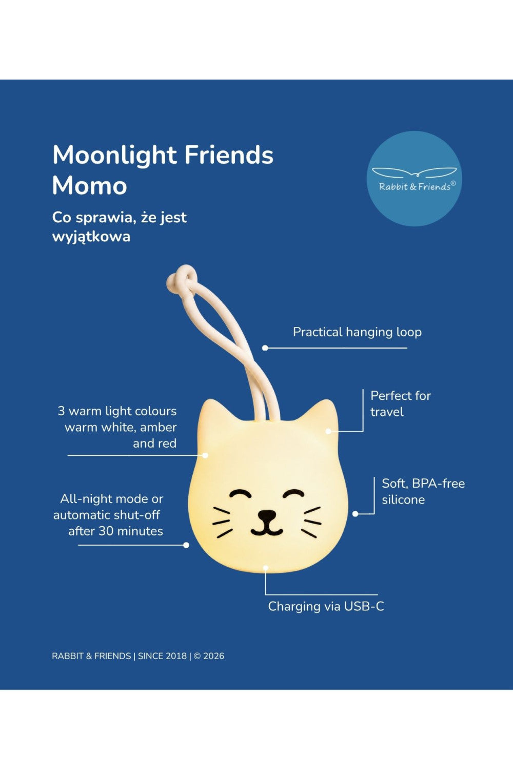 Rabbit & Friends - Hanglamp Kat Momo uit de Moonlight Friends collectie