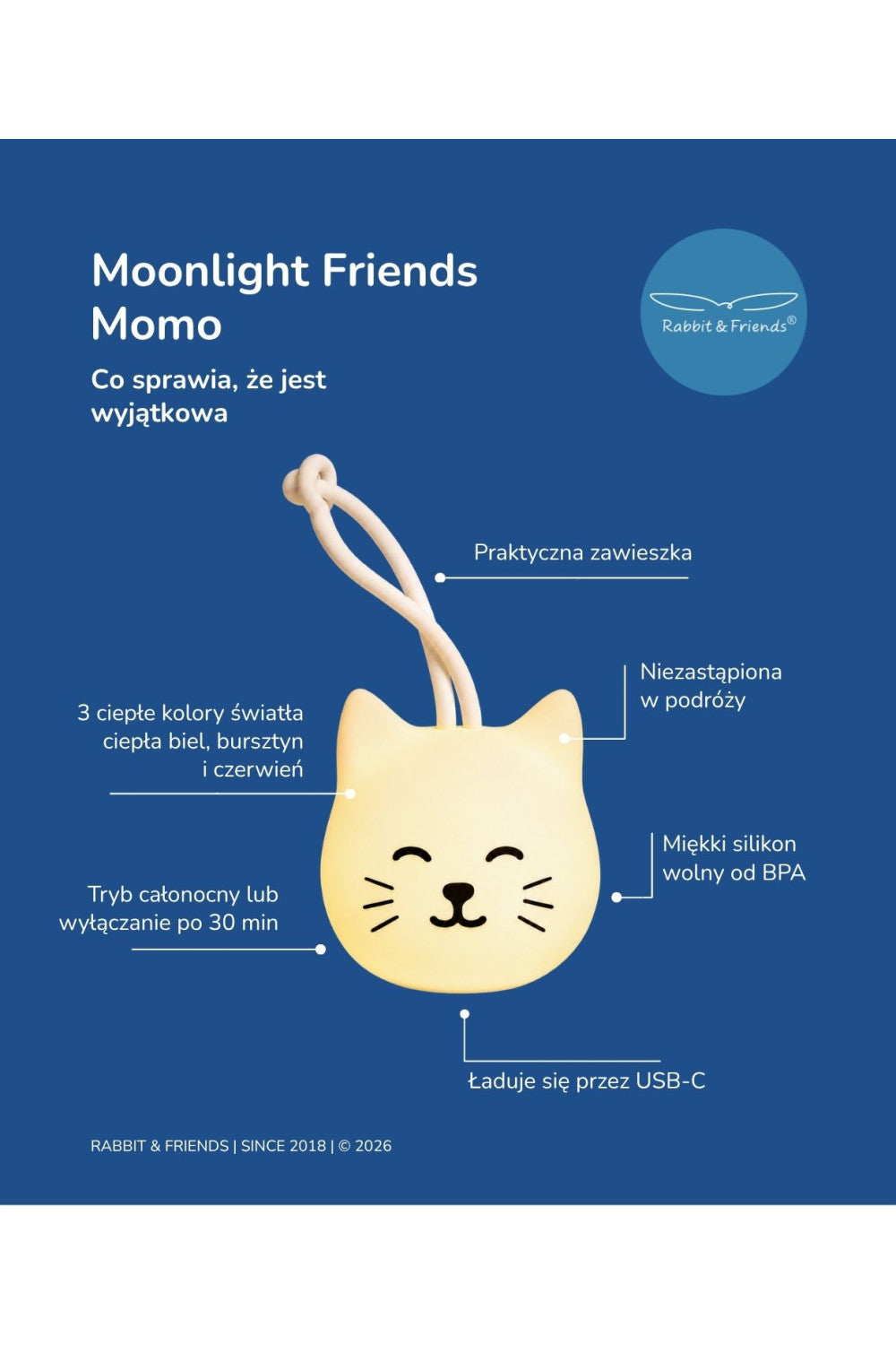 Rabbit & Friends - Hanglamp Kat Momo uit de Moonlight Friends collectie