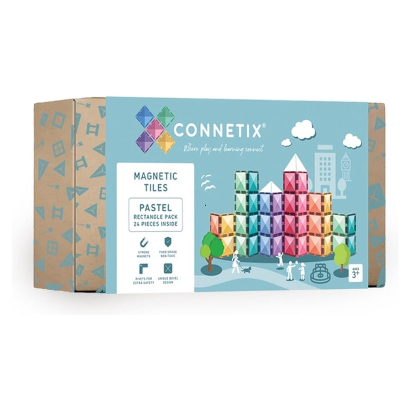 Connetix - Pastel Rectangle Pack 24 stuks - magnetisch constructiespeelgoed