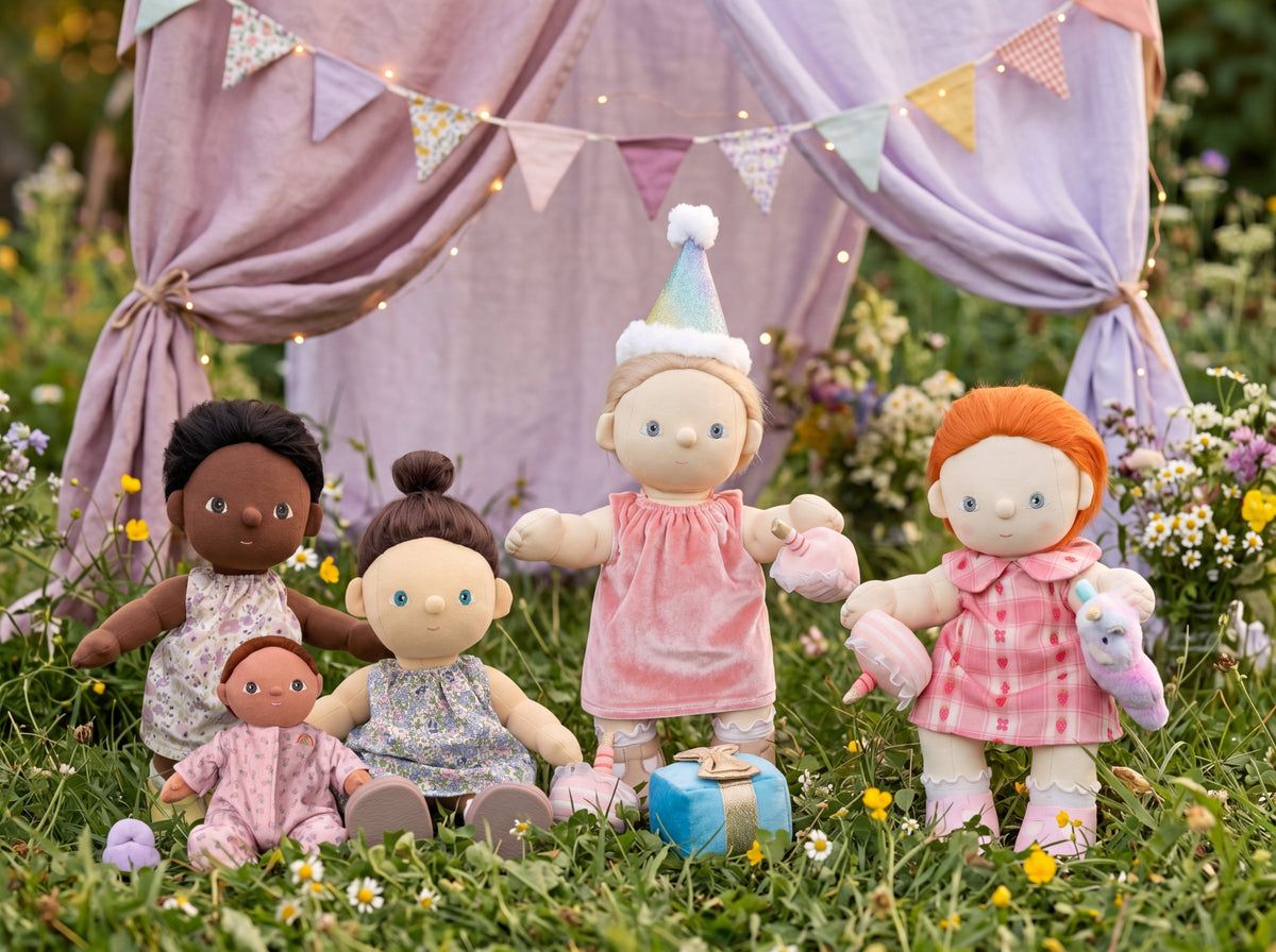 Dinkum Dolls - Rosette Dress roze jurk voor Dinkum pop