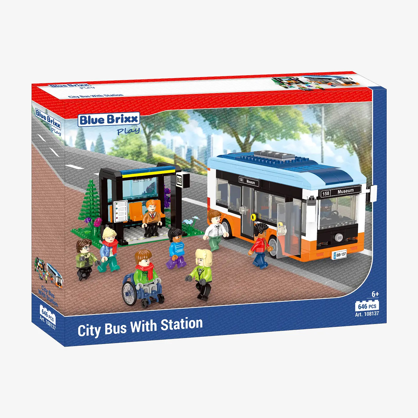 BlueBrixx - Bus met bushalte (646 bouwstenen) 6+ jaar - bouwset