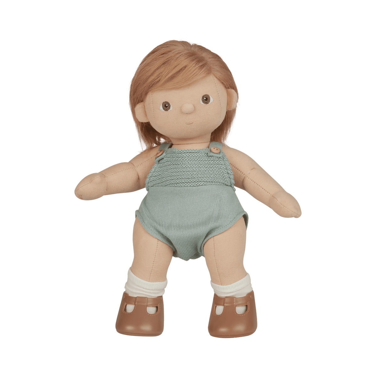 Dinkum Dolls - Gigi pop met goudblond haar en blauwe romper