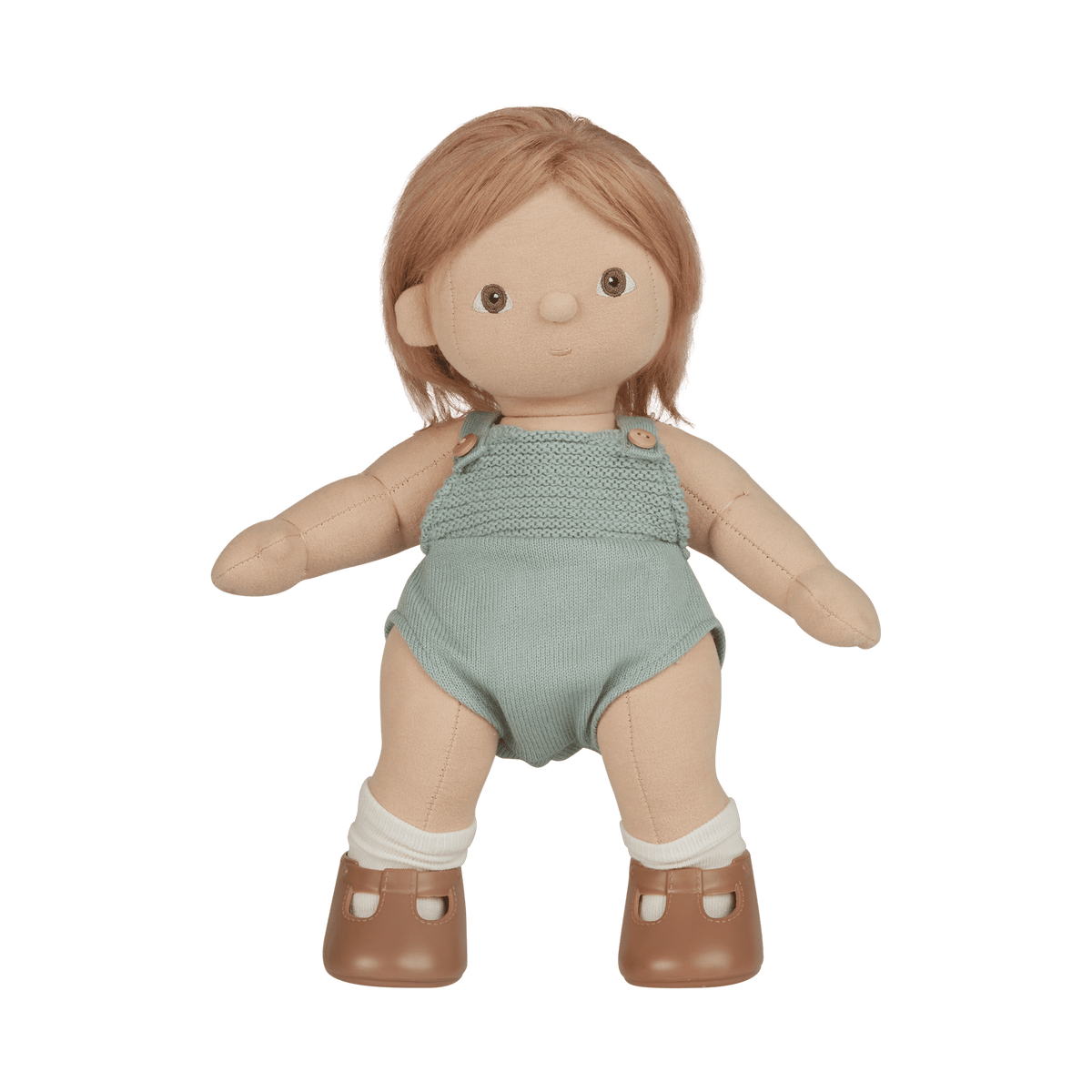 Dinkum Dolls - Gigi pop met goudblond haar en blauwe romper