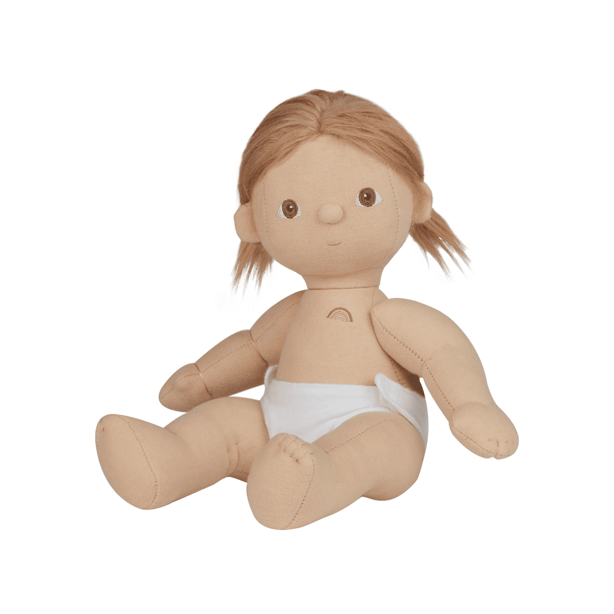 Dinkum Dolls - Gigi pop met goudblond haar en blauwe romper