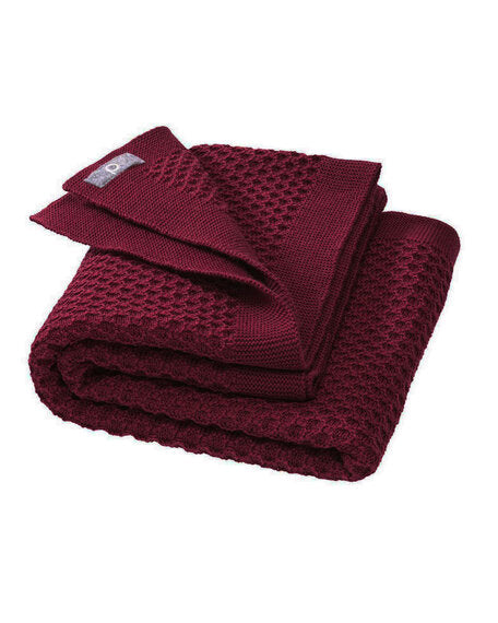 Disana - wollen (wikkel)deken honingraat (cassis, 80 x 100 cm)