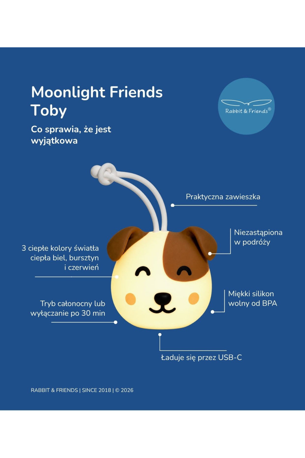 Rabbit & Friends - Hanglamp Hond Toby Moonlight Friends