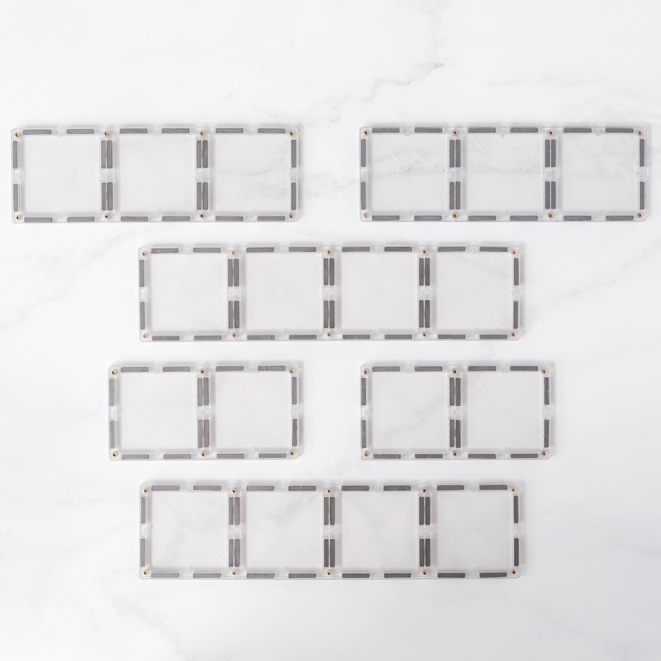 CONNETIX - Rectangle Clear Pack 12 stuks - magnetisch constructiespeelgoed