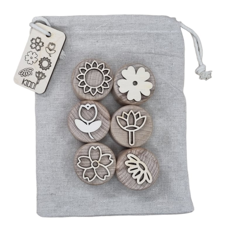 Kiddi - Houten stempelset Bloemen