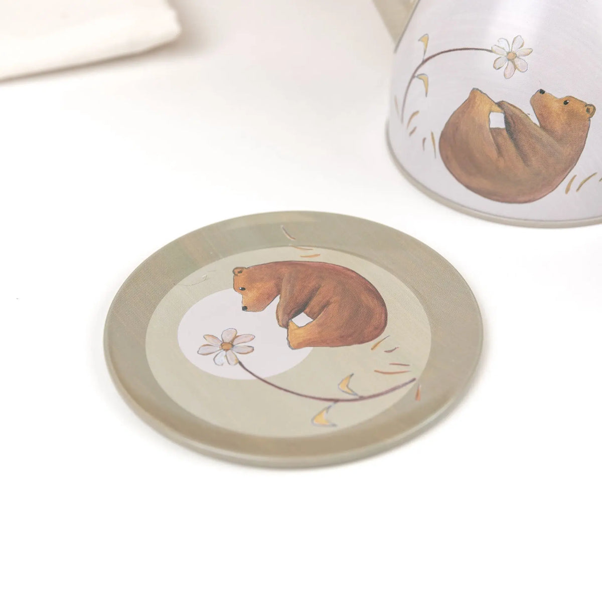 Egmont Toys - Blikken theeservies bos in een rieten mand
