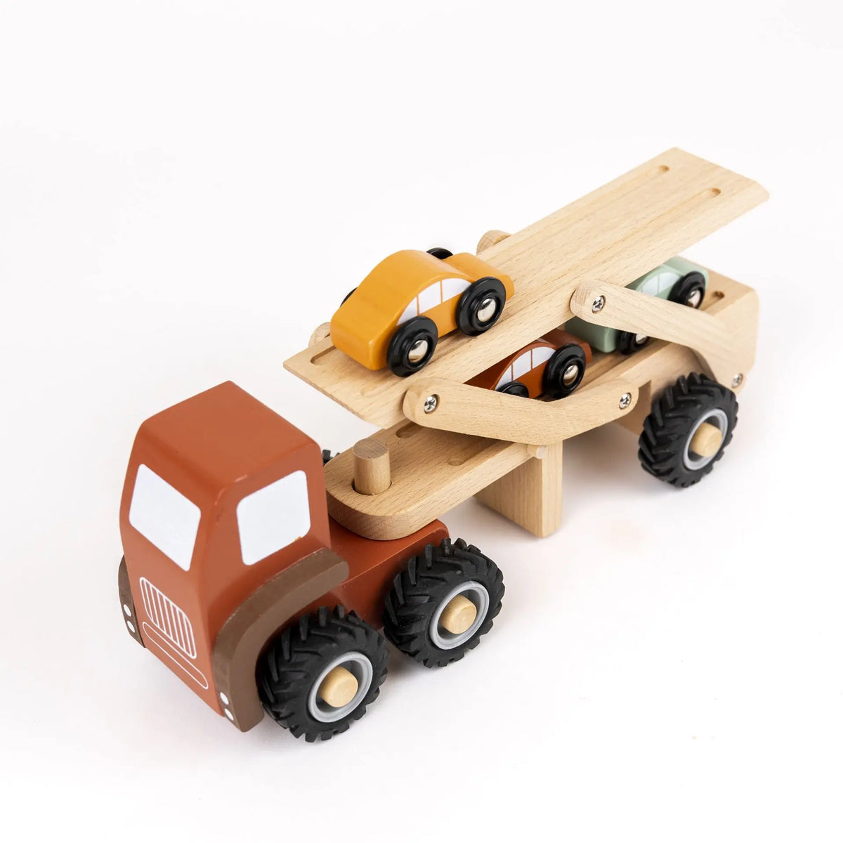 Egmont Toys - Houten autotransporter met 4 auto's
