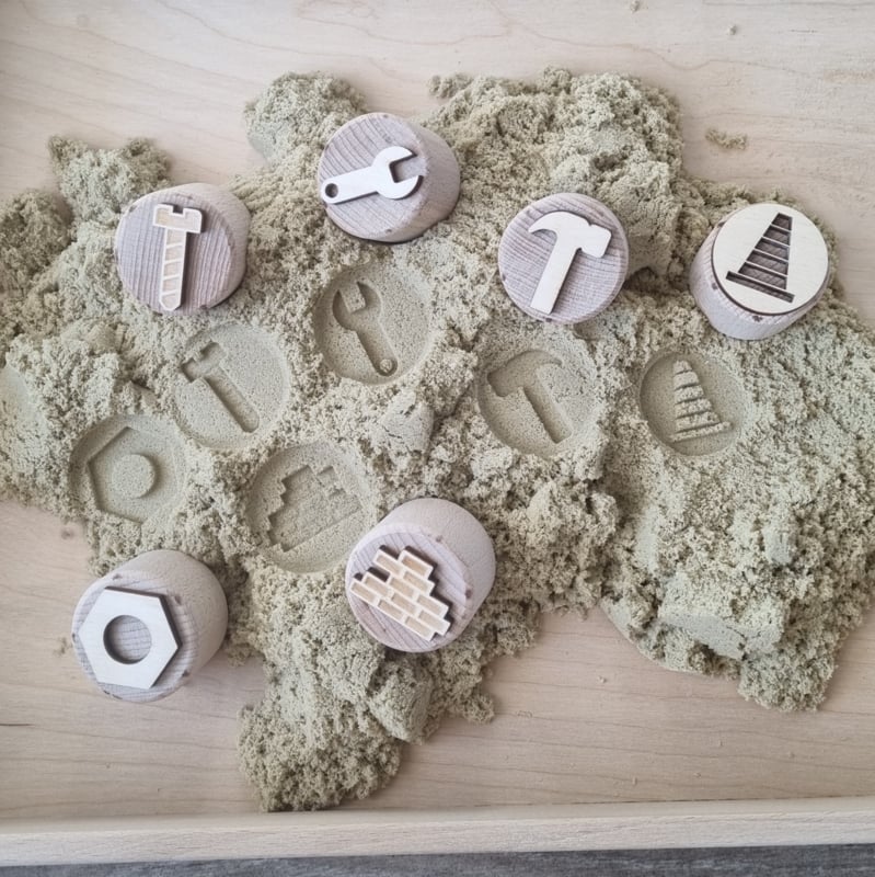 Kiddi - Houten stempelset Constructie