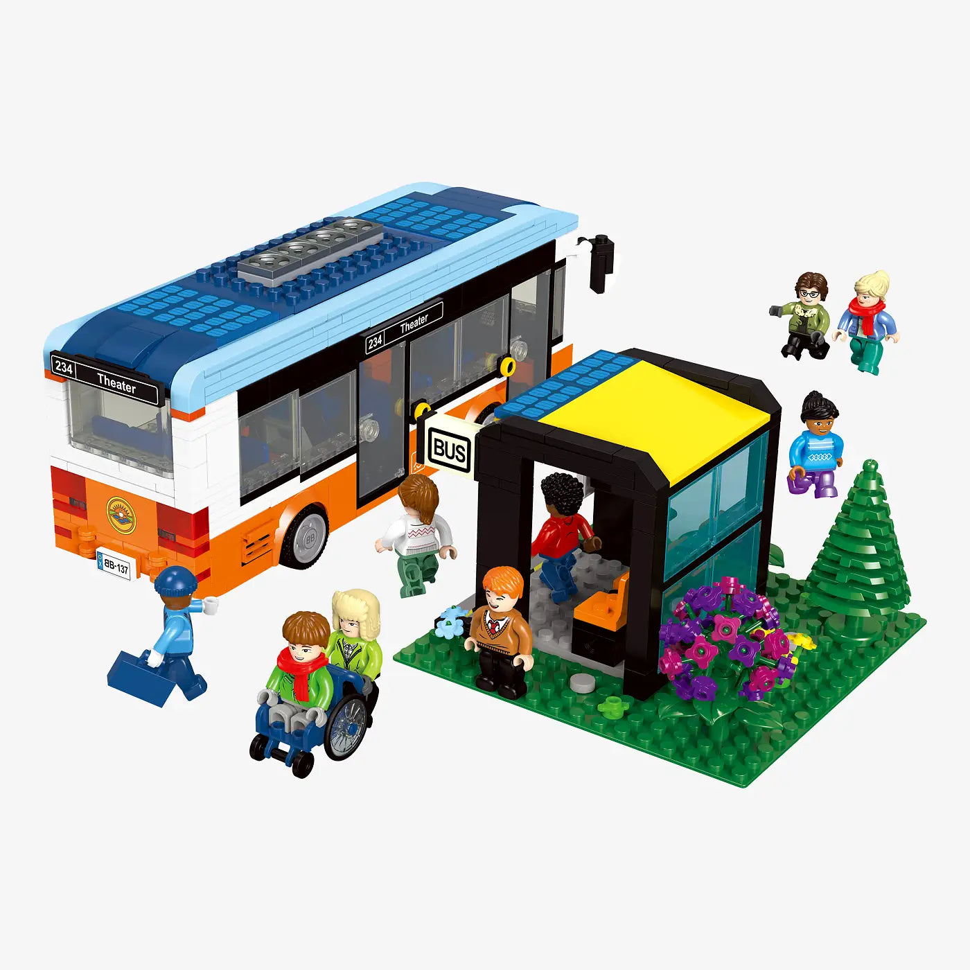 BlueBrixx - Bus met bushalte (646 bouwstenen) 6+ jaar - bouwset