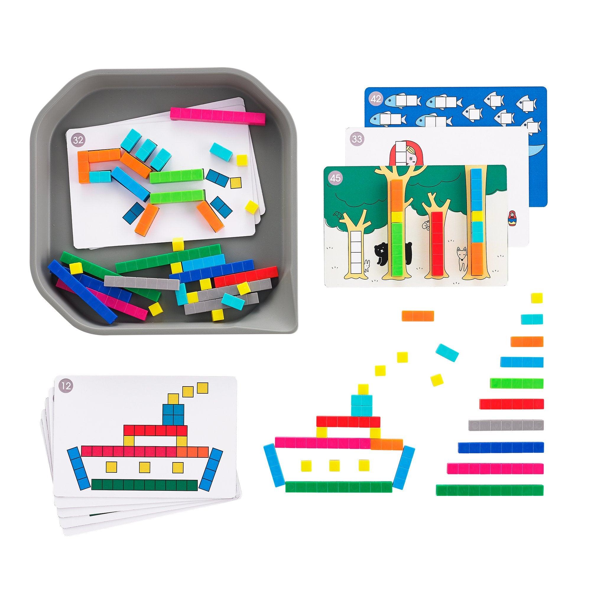 Edx Education - Rekenstaafjes Set - 74 Stuks met Opbergbak en Activiteitenkaarten