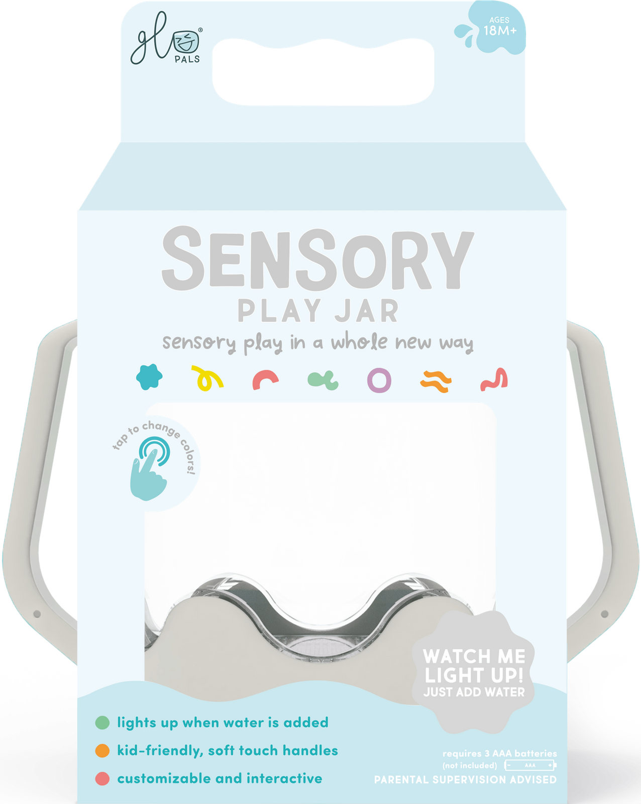 Glo Pals - Kleur veranderende speelpot - Sensory Play Cup Cloud Grey