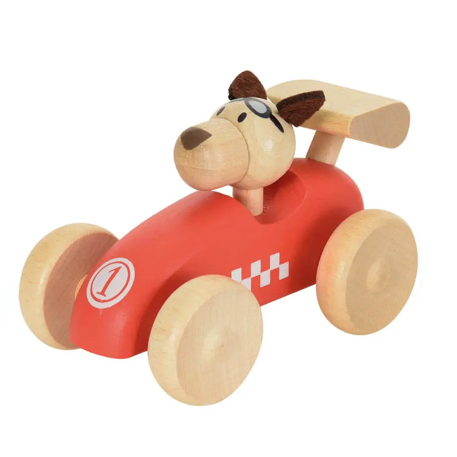 Egmont Toys - Houten raceauto met hond als bestuurder