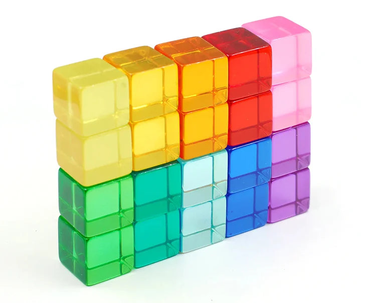 Bauspiel 20 Lucent Cubes Doorzichtige blokken 20 stuks