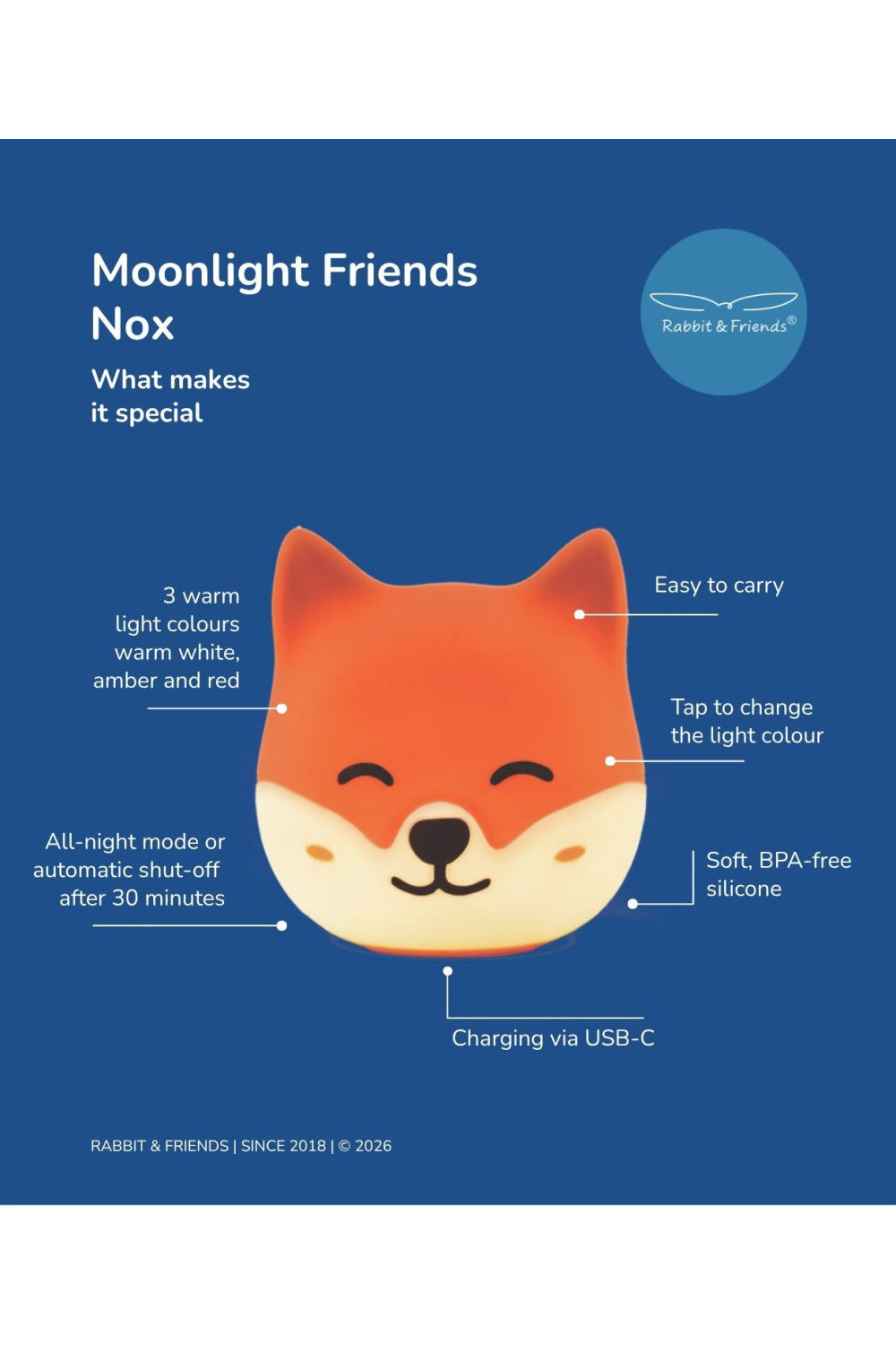 Rabbit & Friends - Fox Nox vrijstaande lamp Moonlight Friends