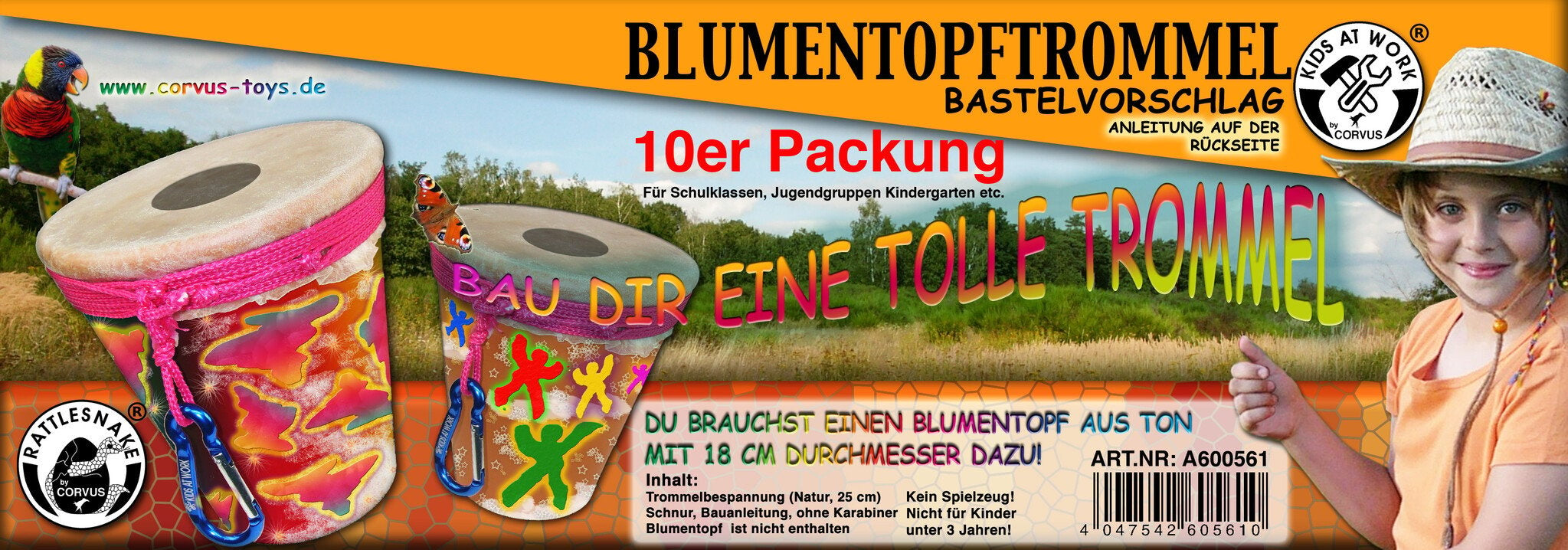 Kids At Work - Bloempottrommel DIY 10 stuks