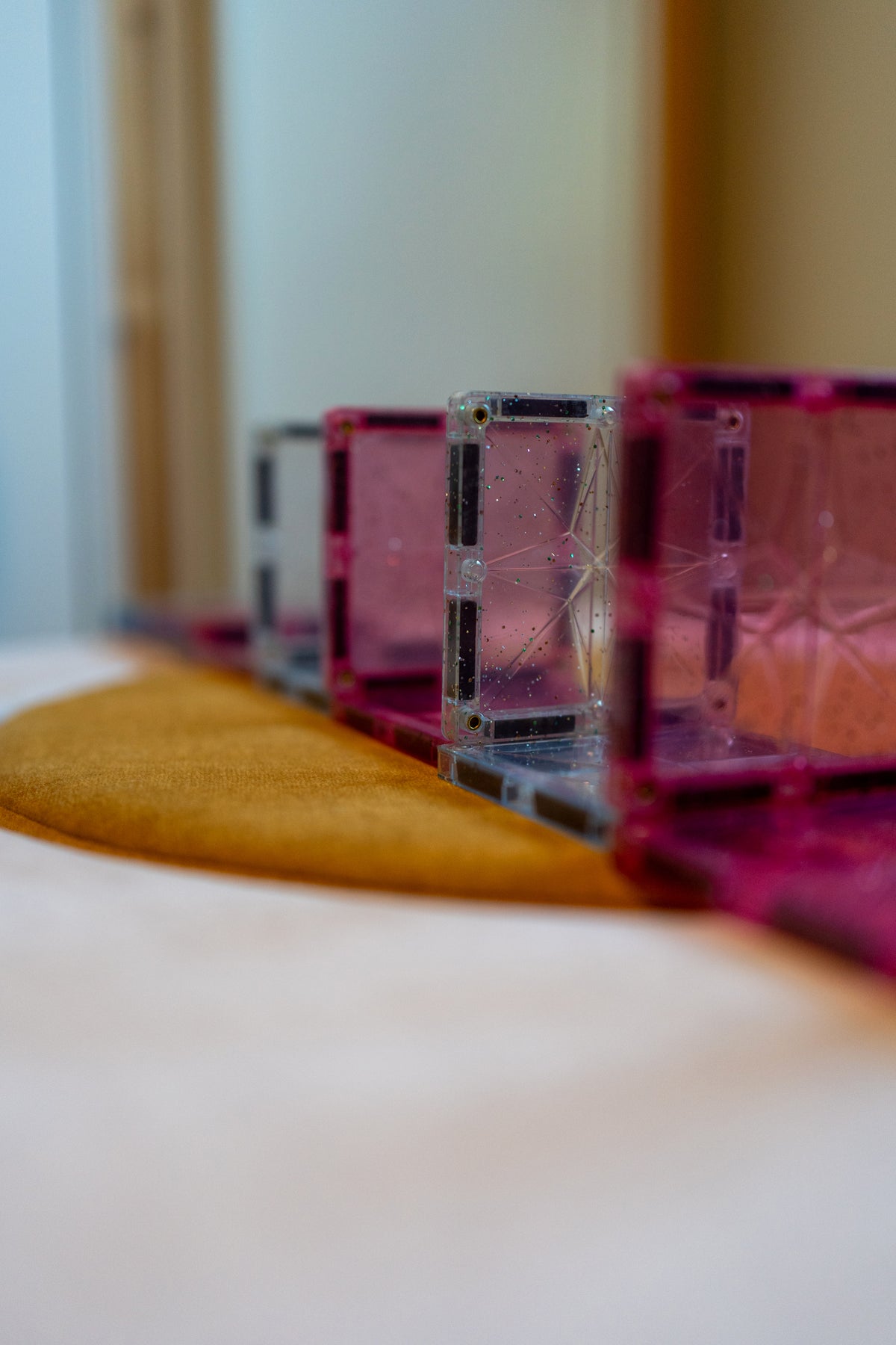 Cleverclixx - Glitter Tiles Pack Transparent / Pink (16 stuks)