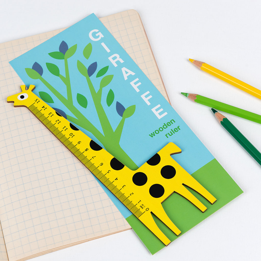 Rex London - Houten Liniaal Gele Giraffe