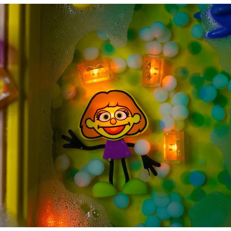 Glo Pals - sensorische lichtgevende blokjes voor in bad of sensorisch spel - Sesamstraat Julia - 2 stuks incl. speelvriendje